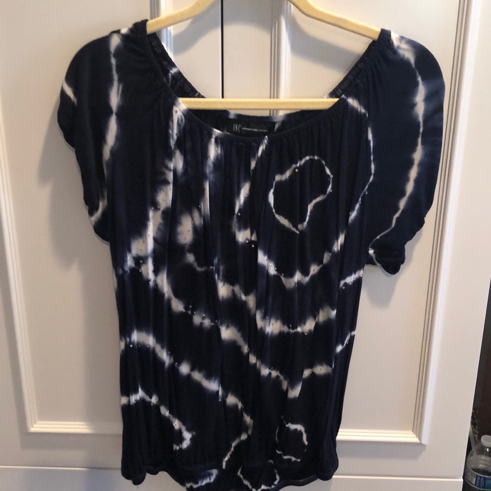 INC Tie dye top could be worn off the shoulder